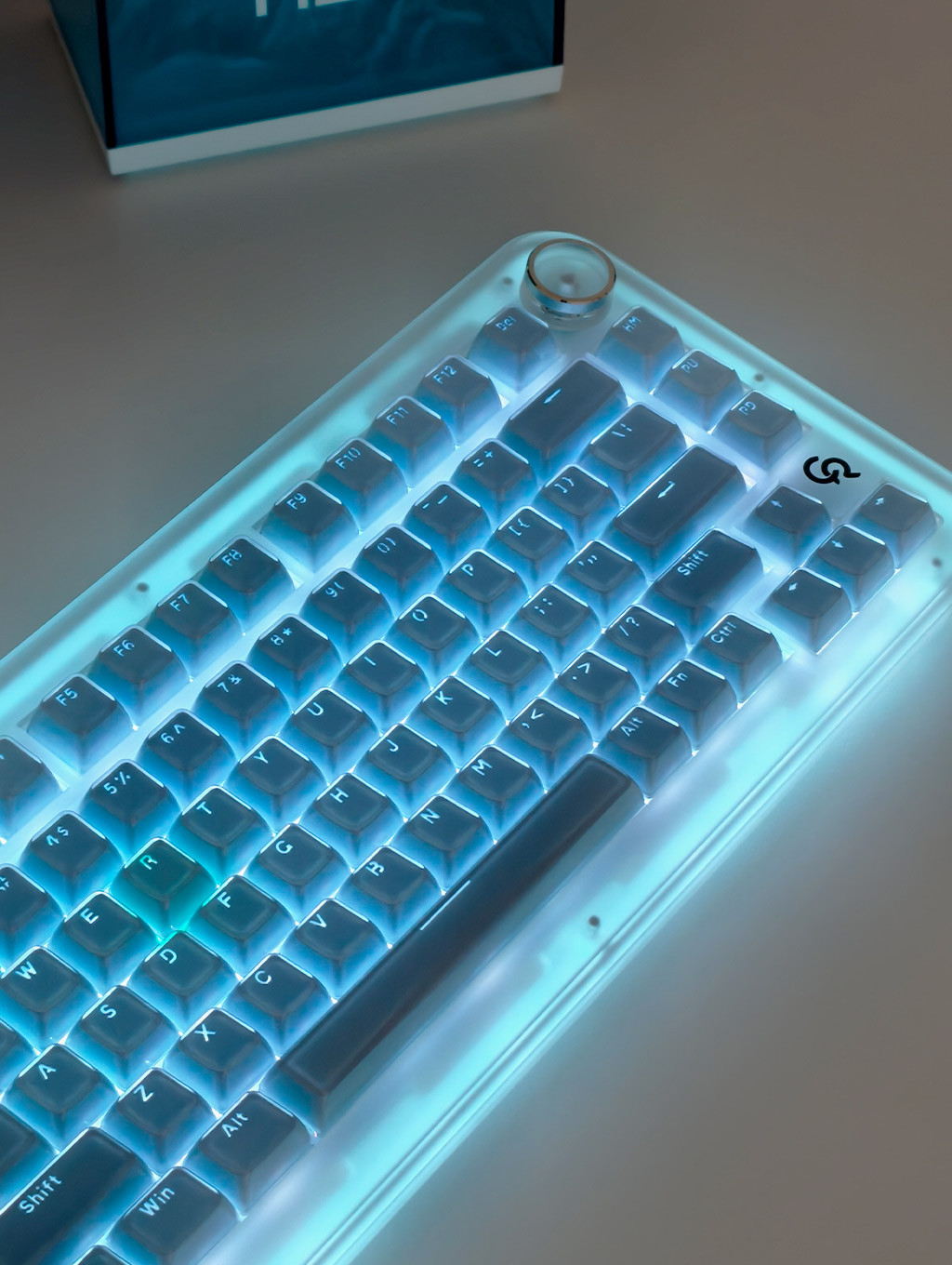 Blue Jelly Keycaps โปรไฟล์ OEM 136 คีย์ PC PBT Letter Light ...