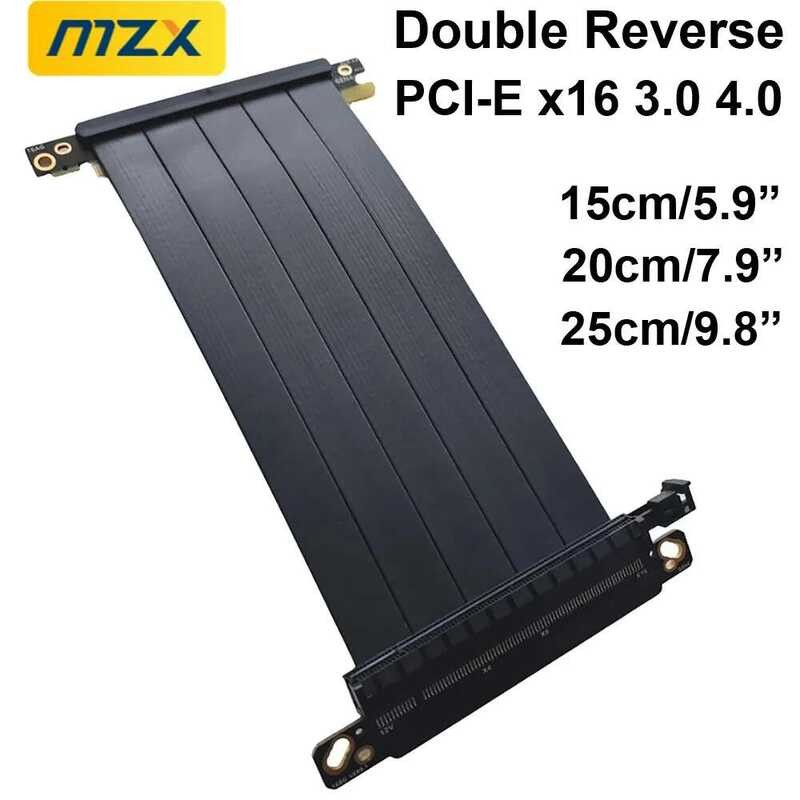 MZX สายเคเบิลขยาย Double Reverse PCI-E 4.0 3.0 16x สำหรับการ์ดกราฟิก ...