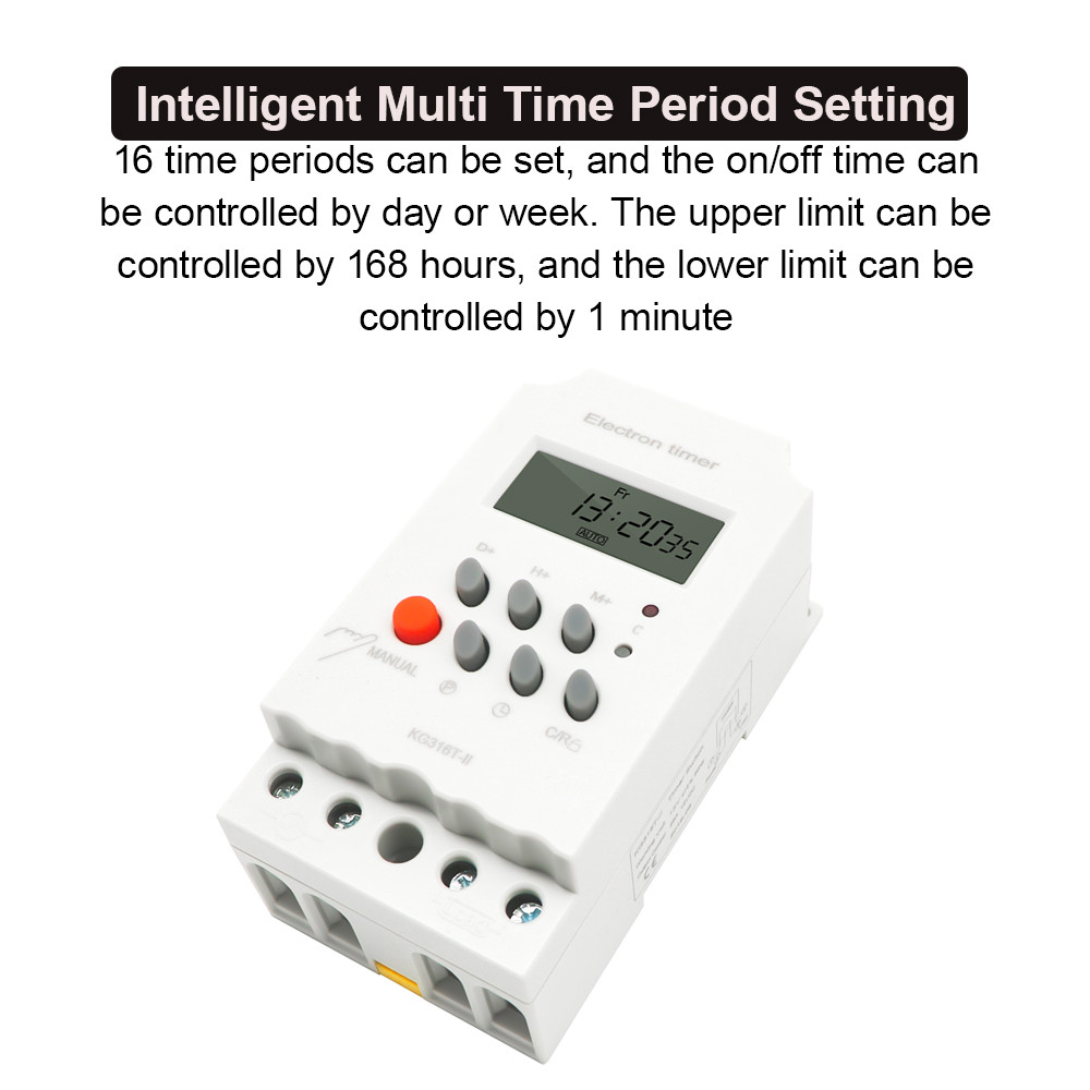 KG316T-II 25A LCD Digital Programmable Electronic Timer Time Switch ...