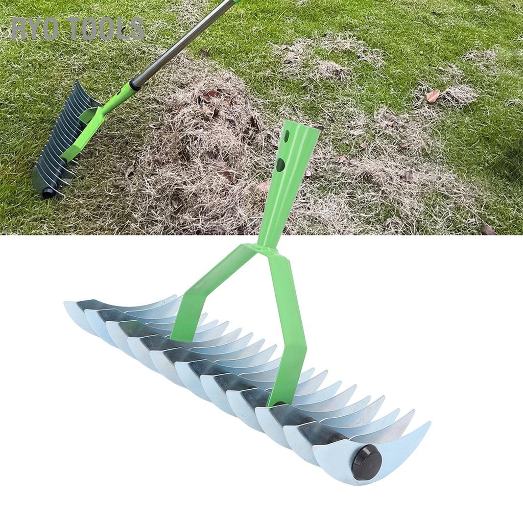 Ryo Tools Thatch Rake สแตนเลสปลายโค้งฟันคราดหญ้าสำหรับใบสวนอุปกรณ์ ...