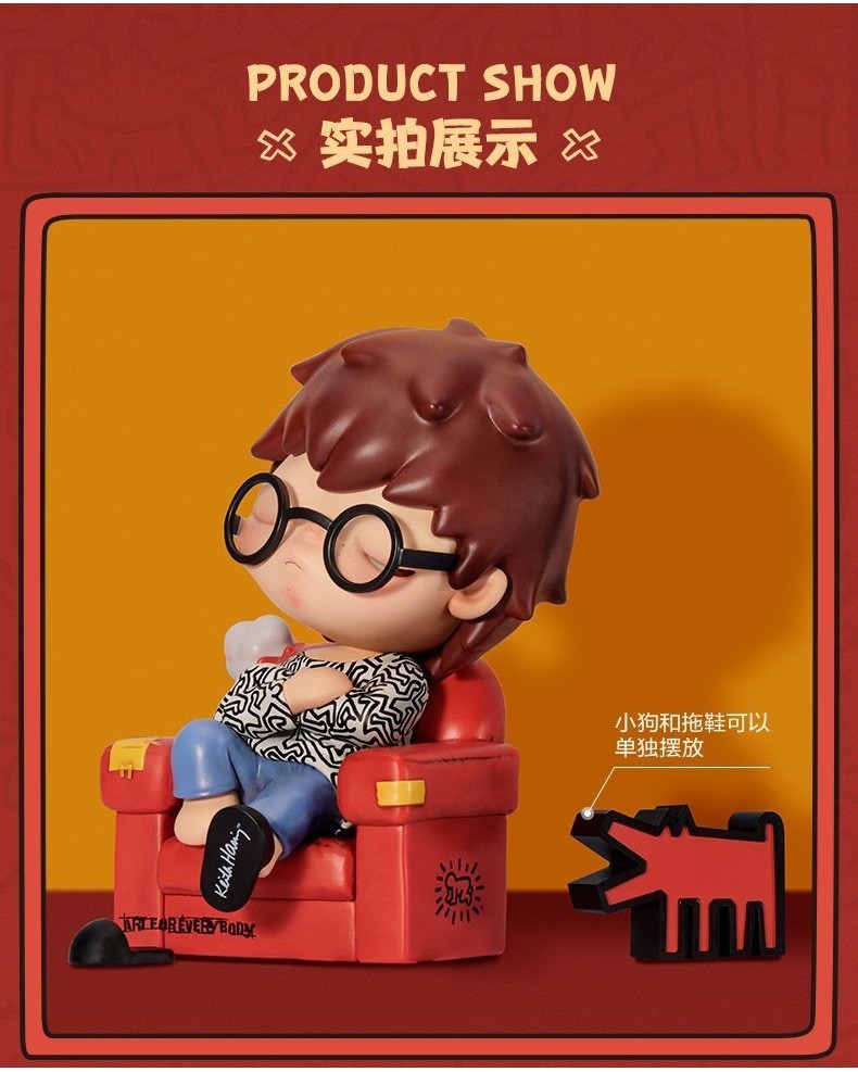 Popmart Hirono Hirono x Keith Haring Figure ขนาดใหญ่ความสูงประมาณ 