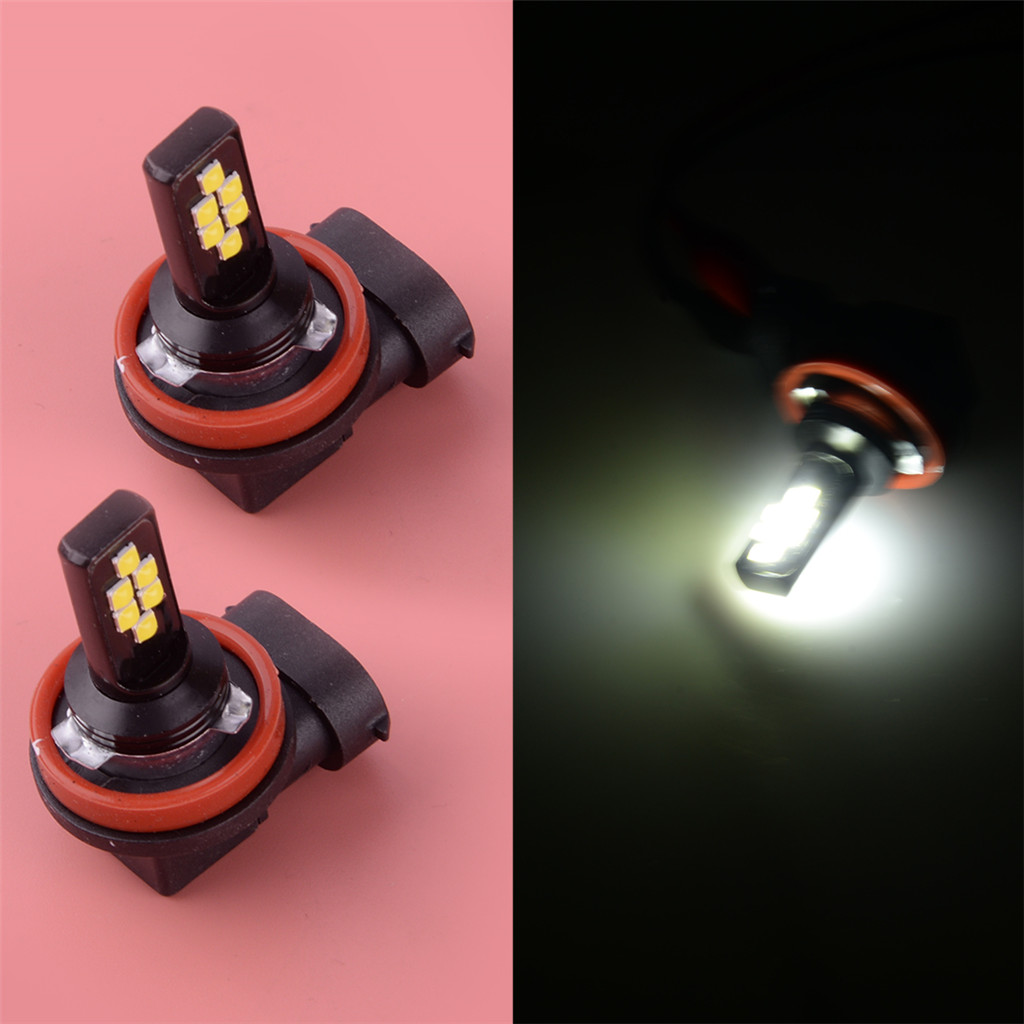 2 ชิ้น H8 H11 6000 พัน LED สีขาว Angel Eyes ไฟหน้าหมอกหลอดไฟ Fit ...
