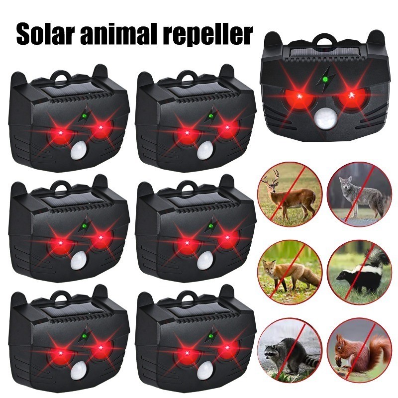 Humane Solar Pest Repeller ด้วย LED ลอกเลียนแบบสัตว์ทำร้าย แบตเตอรี่ ...