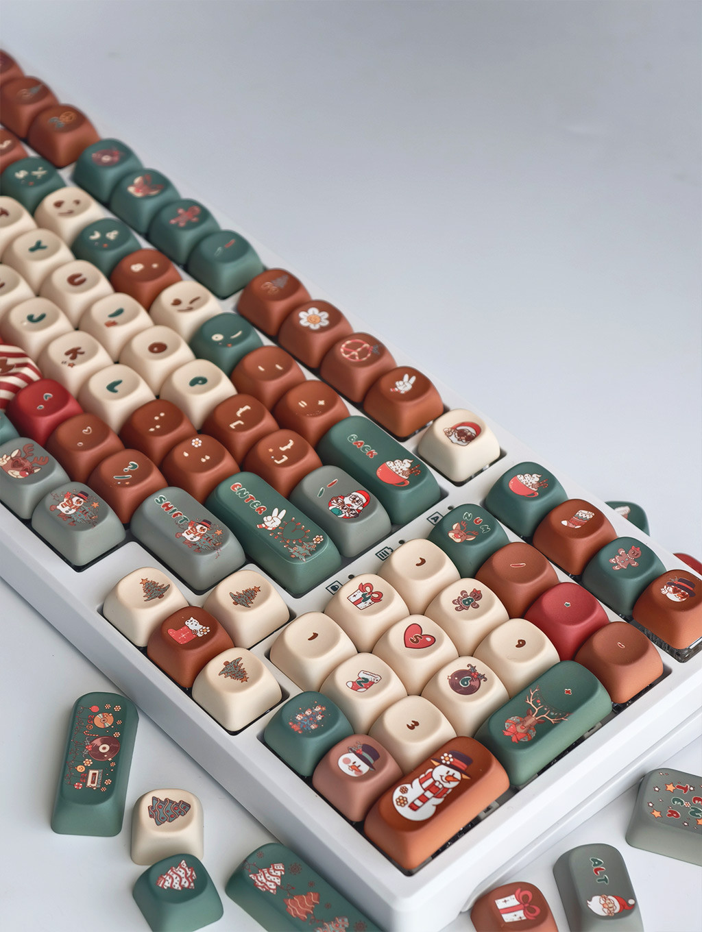 Merry Christmas Keycaps MOA โปรไฟล์ 130 คีย์ PBT Dye Sublimation Aula ...