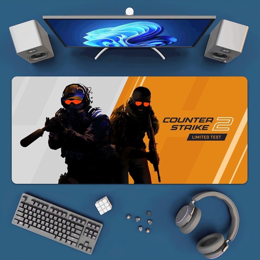 เกม Counter-Strike 2 CS2 Mousepad Office ขนาดใหญ่แผ่นรองเม้าส์คีย์บอร์ด ...