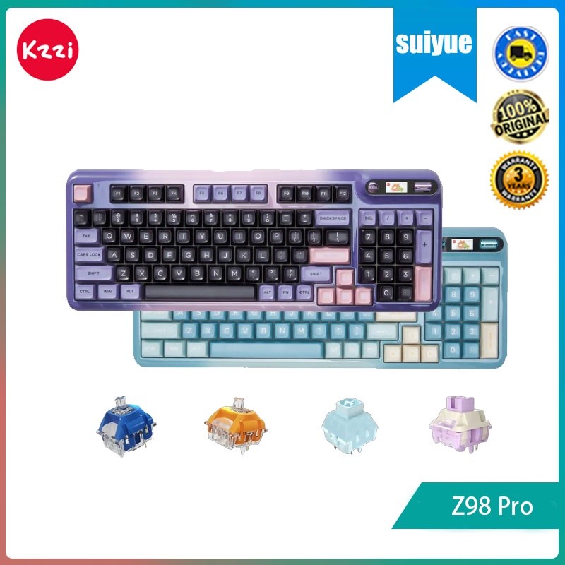 Kzzi Z98 Pro 1800 คีย์บอร์ดเกมมิ่งไร้สาย พร้อมหน้าจอ OLED | Shopee Thailand