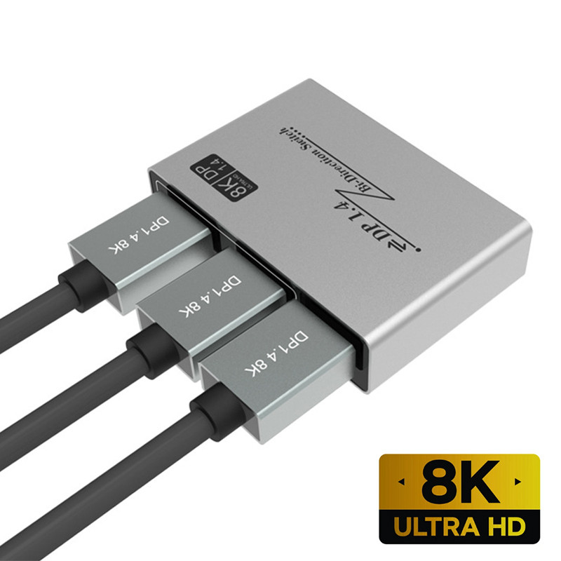 Displayport 1.4 สวิตช์ 8K Displayport Bi-direction Splitter Switcher ...