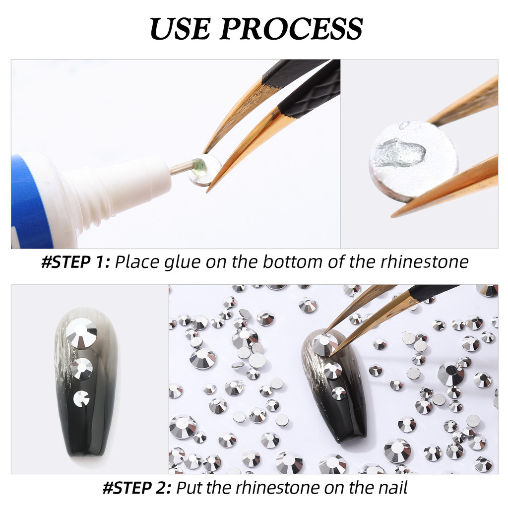 Silver Non Hotfix Rhinestone ด้านหลังแบนกาวสําหรับเสื้อผ้า Diy Transfer ...