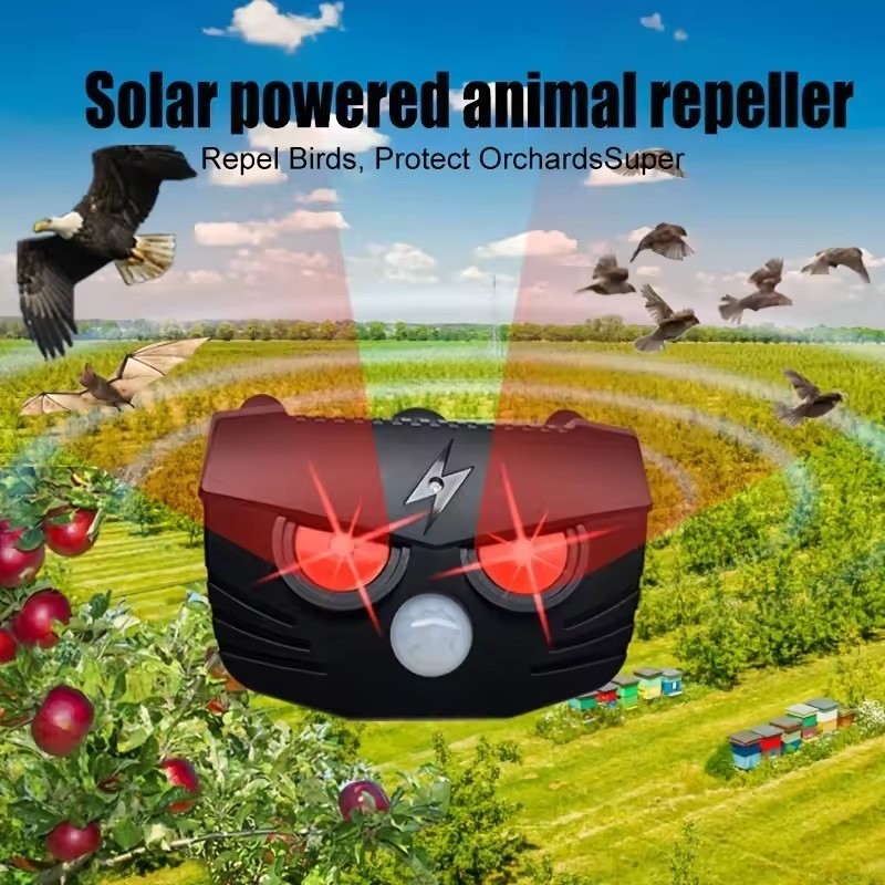 Humane Solar Pest Repeller ด้วย LED ลอกเลียนแบบสัตว์ทำร้าย แบตเตอรี่ ...