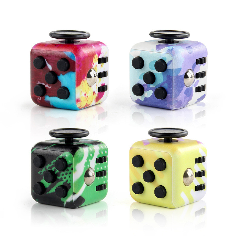 ความเครียด Stylish Camouflage Relief Dice Fun Fidget Cube ขนาดกะทัดรัด ...