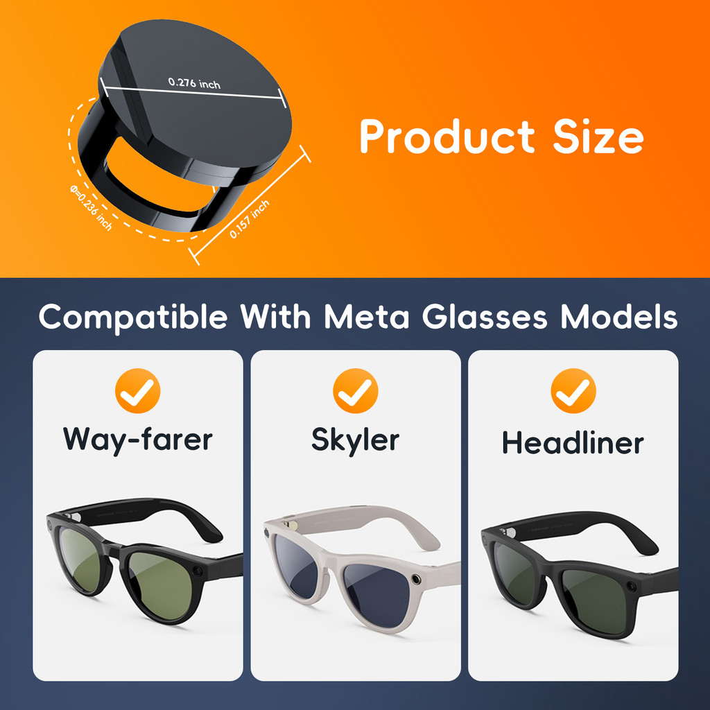 4 แพ็ค LED Light Blocking สําหรับ Ray-Ban Meta Way-farer/Skyler ...