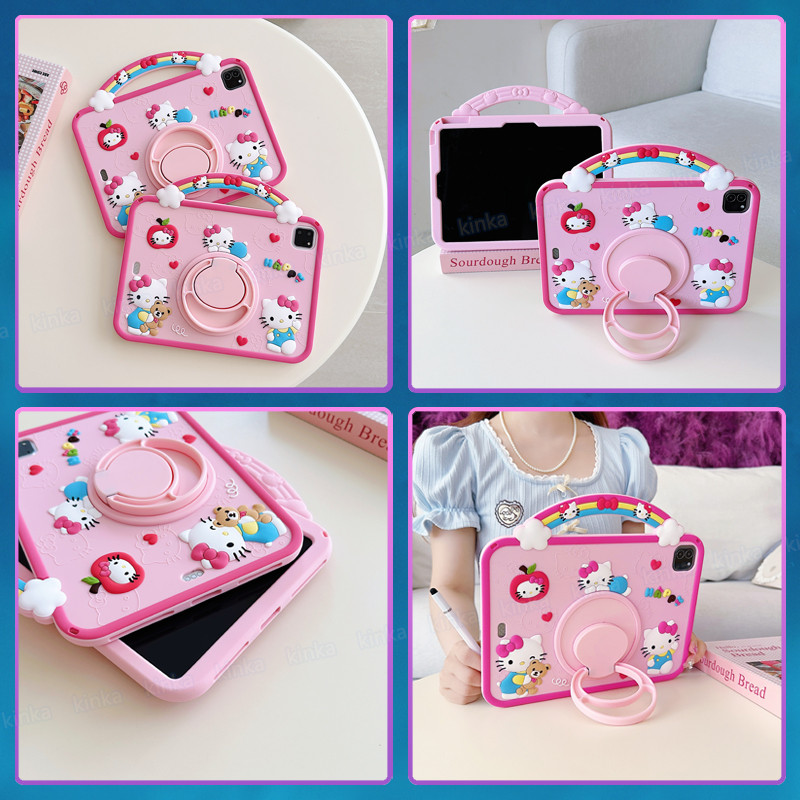360°Rotatable KickStand เด็กน่ารักการ์ตูน KT Cat กันกระแทกแท็บเล็ต ...