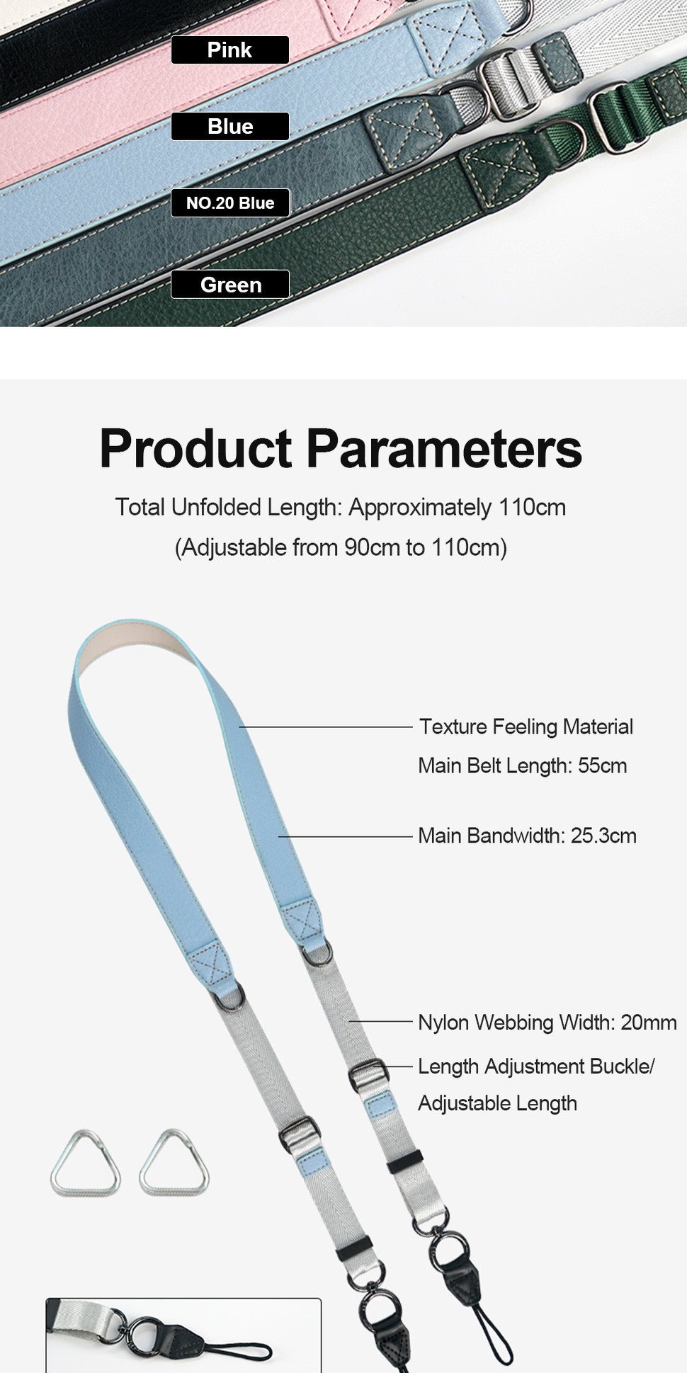 Quick Release Cameras Neck Strap สายคล้องไหล่กล้องหนัง PU Universal ...