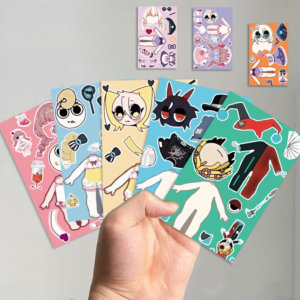 8PCS Sprunki x Horror Night Creative Girl Dress Up สติกเกอร์เด็กปริศนา ...