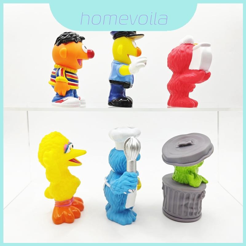 น่ารัก Sesame Street Elmo Big Bird Cookie Monster Bert Figurine Playset ...