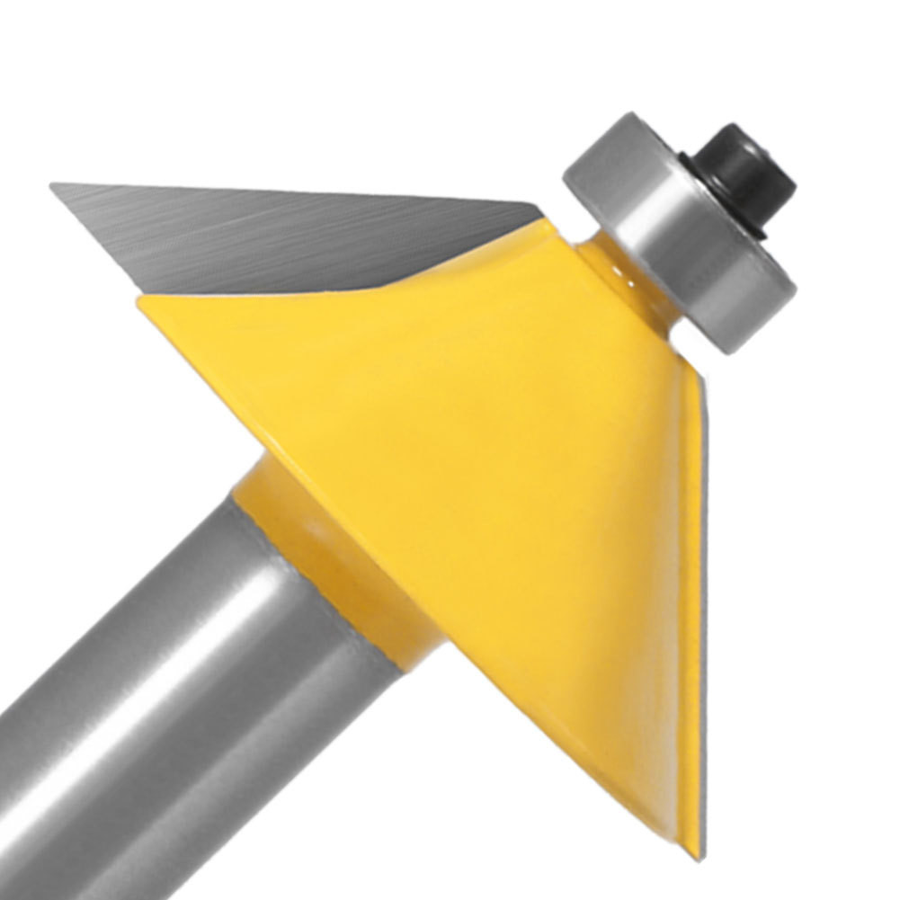 45 องศา Chamfer Router Bit, 1/2 นิ้วและ 12 มม. Shank Bevel Edge Bit ...