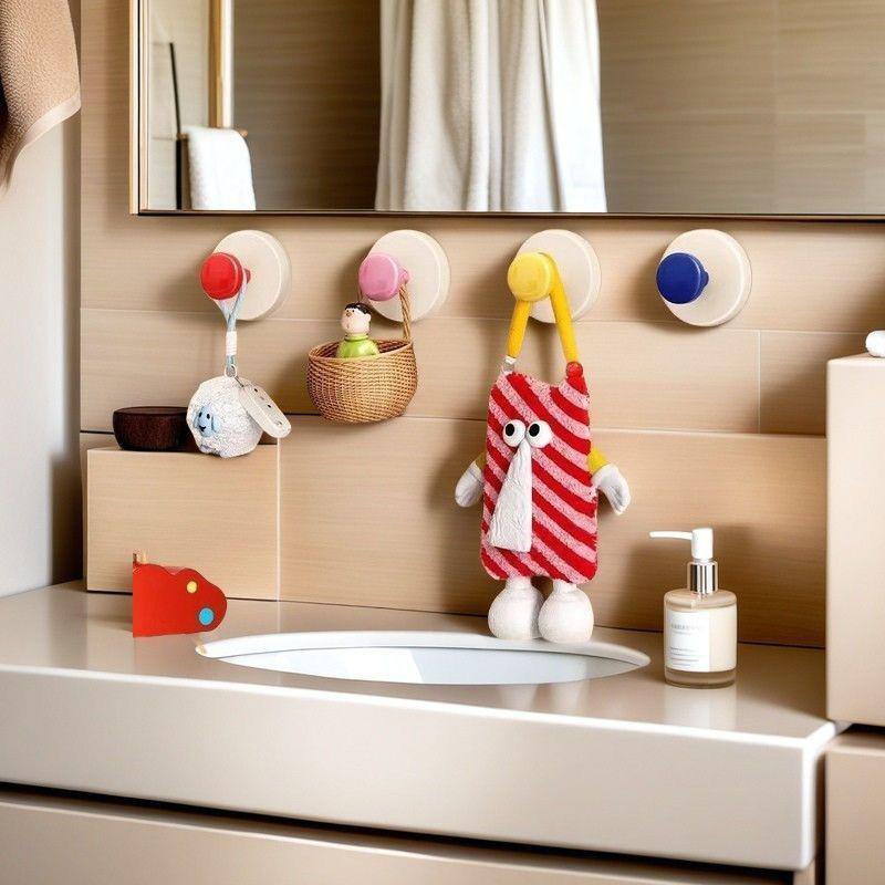 Creative Six Claw Hook Wall Mount Storage Racks ปรับในครัวเรือนดูดถ้วย ...