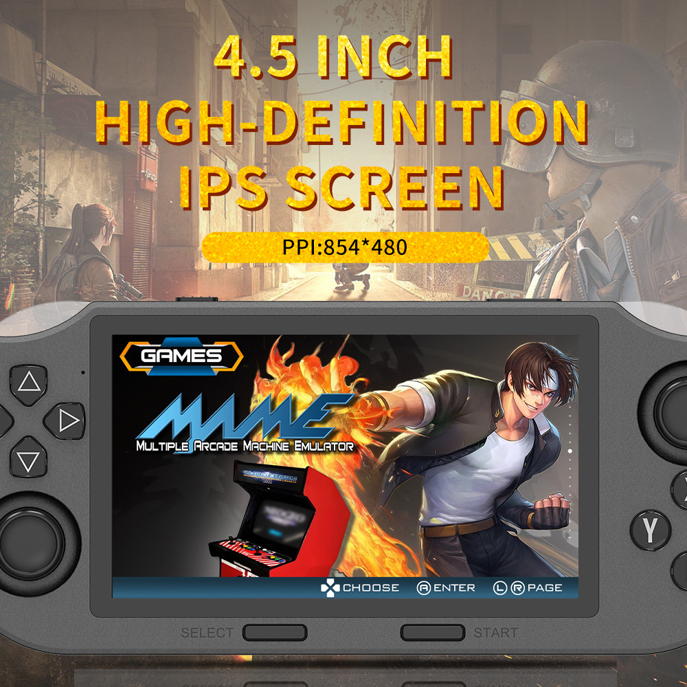 Sf3000 แบบพกพาคอนโซลเกมมือถือ 4.5 นิ้วหน้าจอ IPS Retro เครื่องเล่น ...