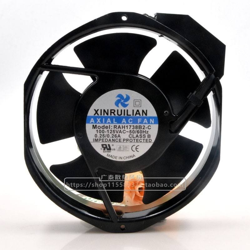 XINRUILIAN 172mm Cabinet Cooling Fan - 200-230VAC 0.25/0.26A RAH1738B2-C Model