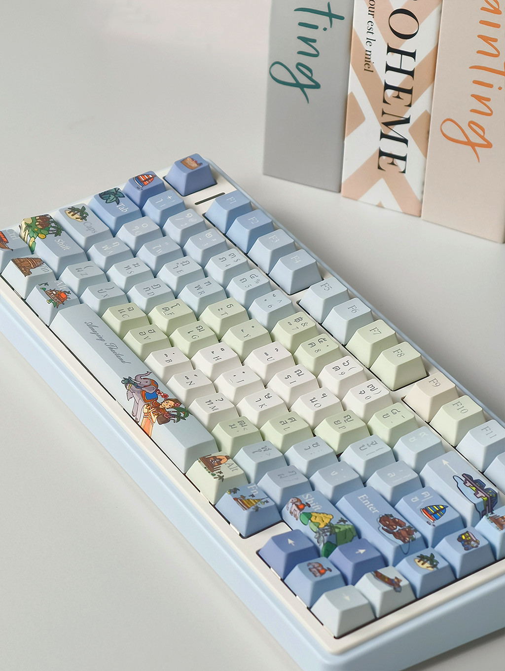 Water-Splashing Festival Keycaps 136 คีย์โปรไฟล์เชอร์รี่ PBT Dye ...