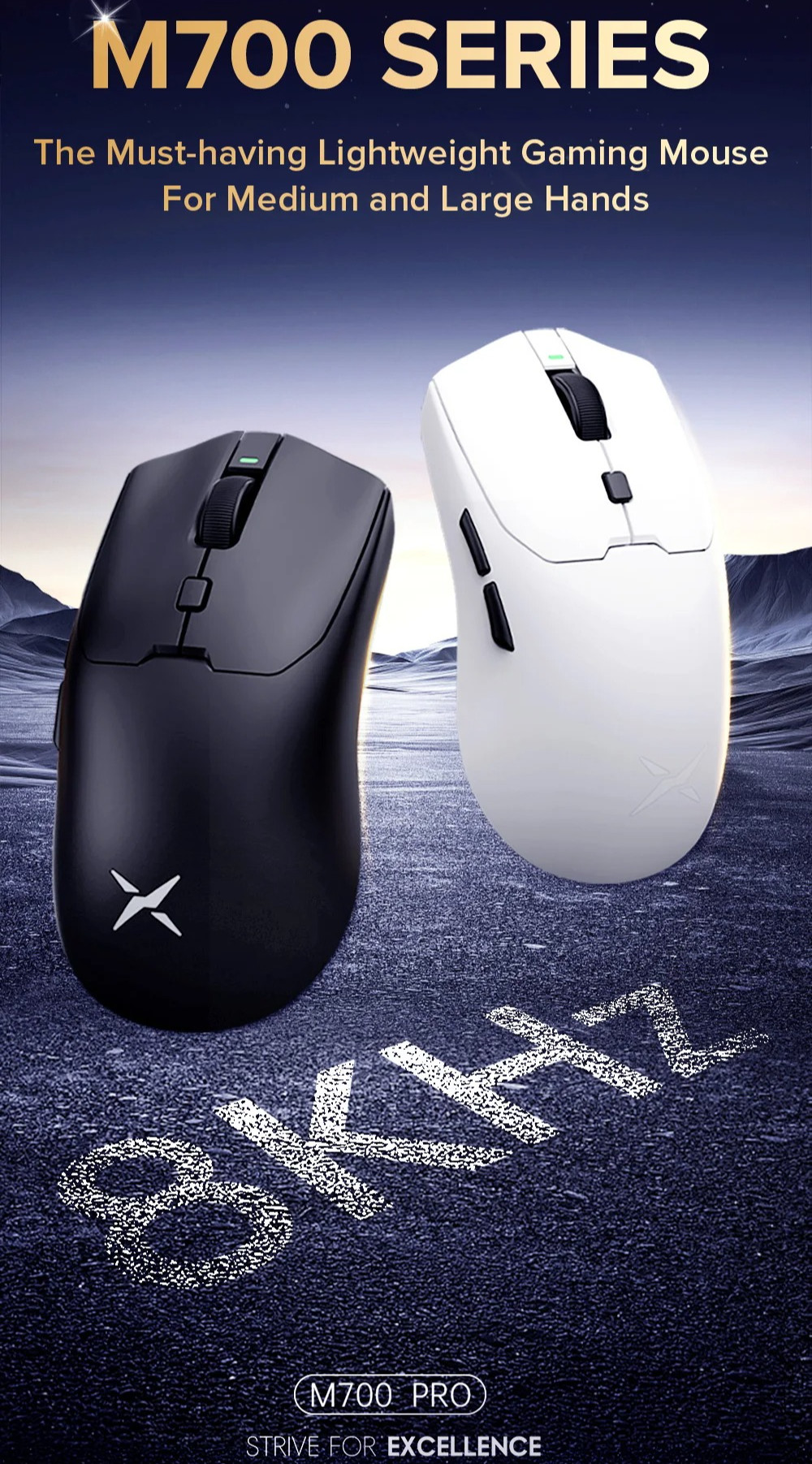 Delux M700 PRO Ultra 8K Wireless Gaming Mouse PAW3395/3950 26000 ...