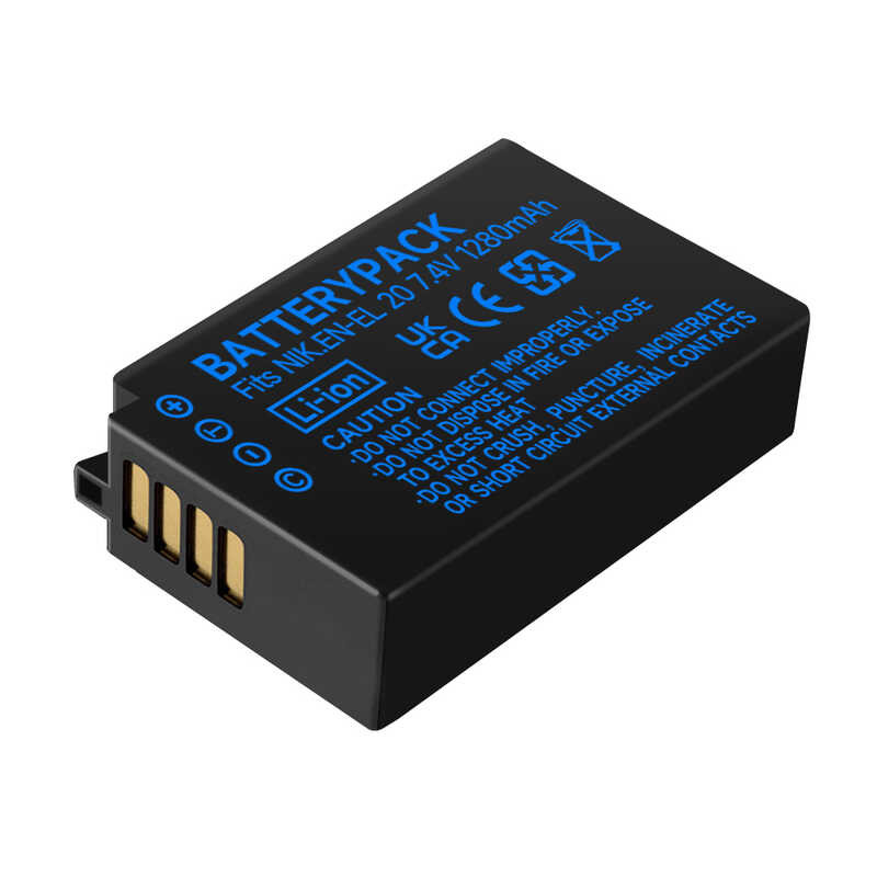 DSTE 2PCS Batterie EN-EL20 EN-EL20a 1900mAh + Chargeur USB Dual Pour Nikon 1 J1 J2 J3 S1 V3 AW1 Coolpix A P950