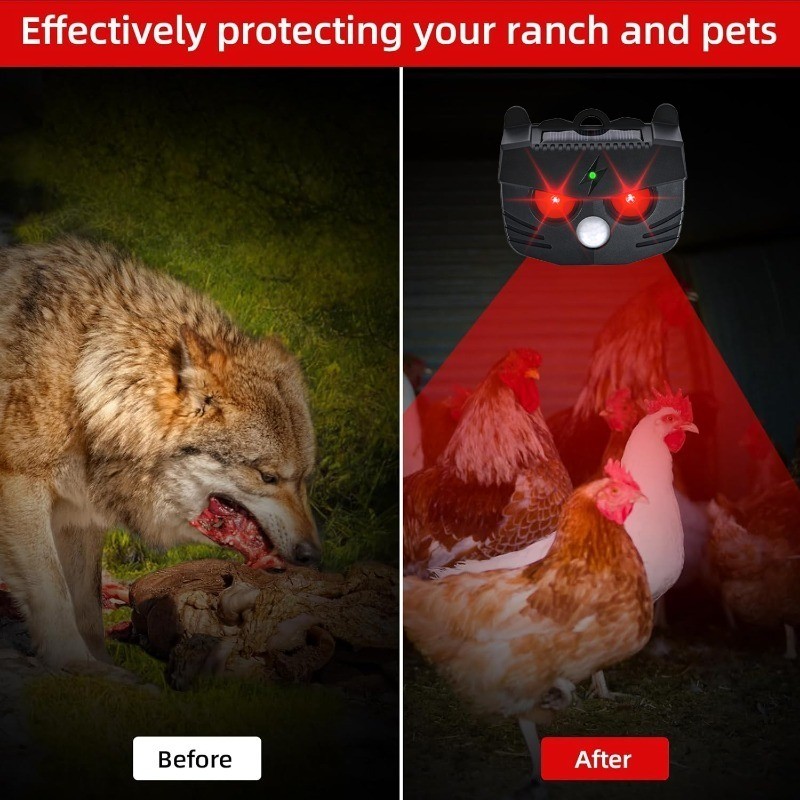 Humane Solar Pest Repeller ด้วย LED ลอกเลียนแบบสัตว์ทำร้าย แบตเตอรี่ ...