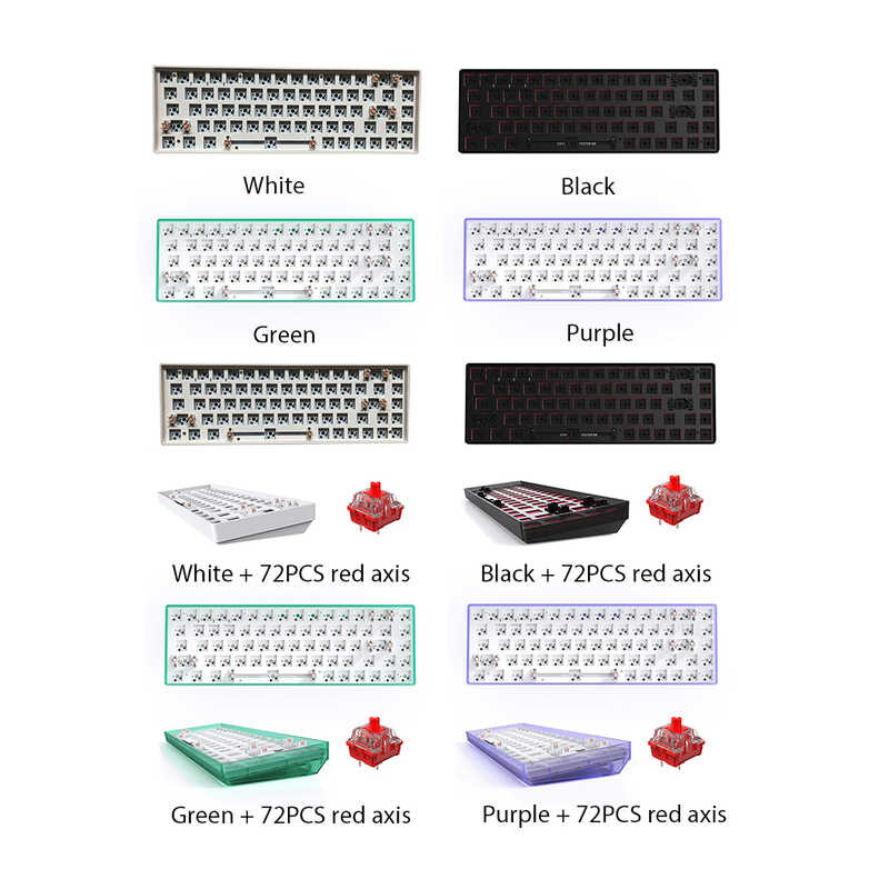 Hot Swap Keyboard Kit บลูทู ธ เข้ากันได้ 5.0 ชุดแป้นพิมพ์แบบกำหน ...