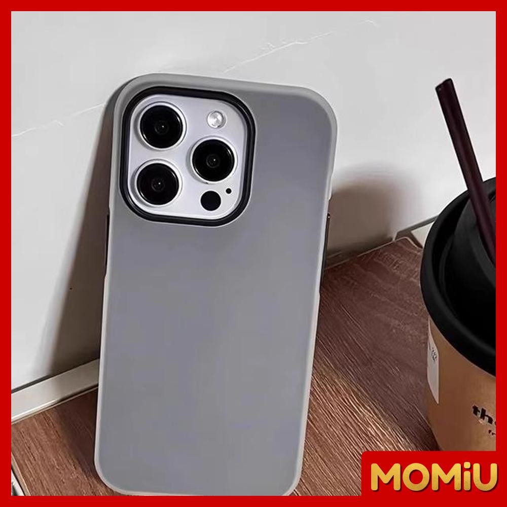 MOMiU - ฟรอสต์แมทท์ 2-in-1 สีแคนดี้ เข้ากันได้สำหรับ เคสไอโฟน11 เคส iphone 16 Pro Max 7Plus XR 12 13 14 15 สีชมพูสวยงาม - 5