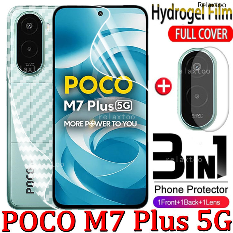 POCOM7 Plus 2025 3IN1 ด้านหน้ากลับHydrogelฟิล์มสําหรับXiaomi POCO M7 M ...