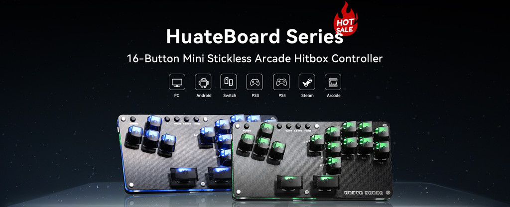 Haute42 Fightstick Hitbox Leverless Controller Mini Stickless Arcade ...