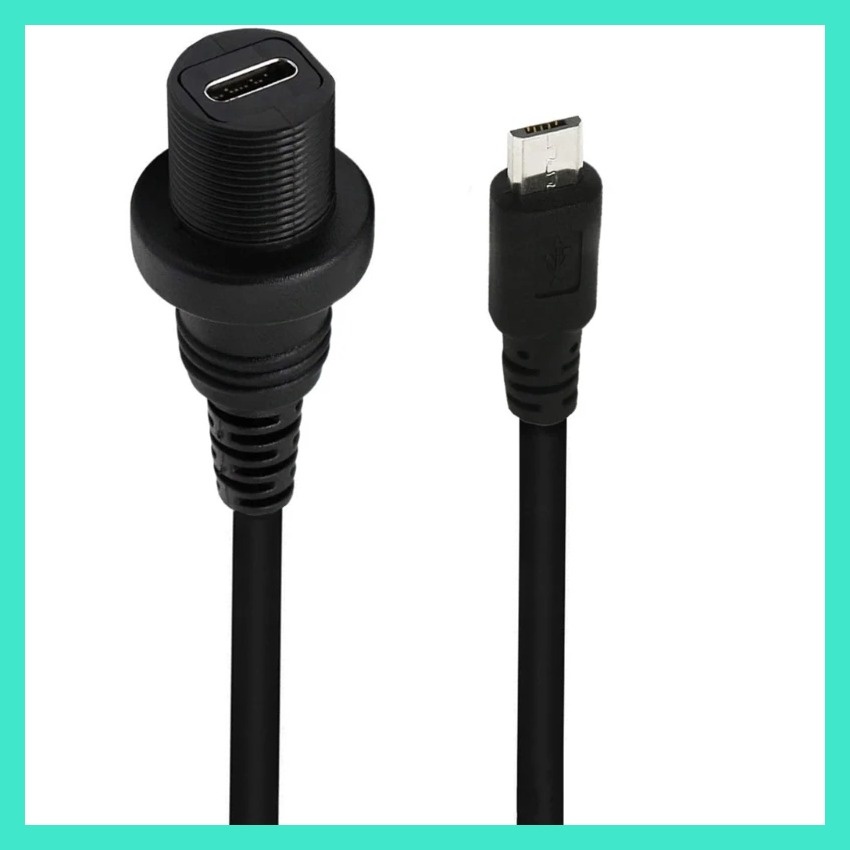 insรุ่นขายดี Micro USB 90° Angle Male to USB 3.1 Type-C Female Flush ...