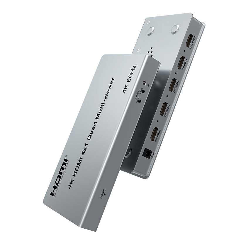 Switch HDMI Multiviewer 4x1 Con PIP - 4 Ingressi 1 Uscita, Supporto 1080p 60Hz, Telecomando