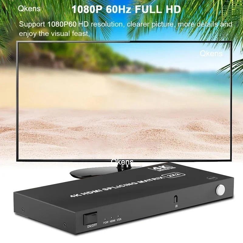 4k 2X2 HDMI Video Wall Controller VGA Multi Screen โปรเซสเซอร์ TV ...
