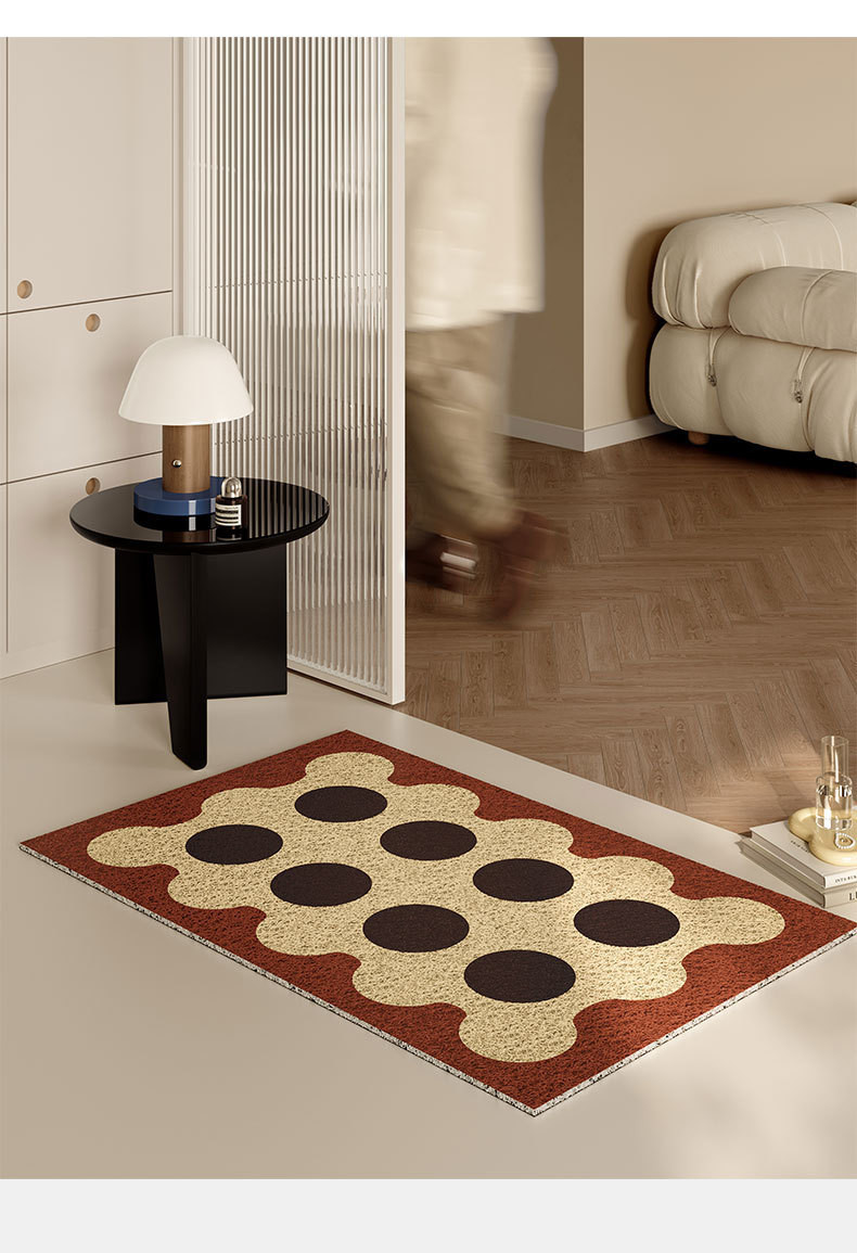 Simple Cuttable Silk Circle พรมปูพื้นทางเข้าบ้านกันลื่นสกปรกทนทาน PVC ...