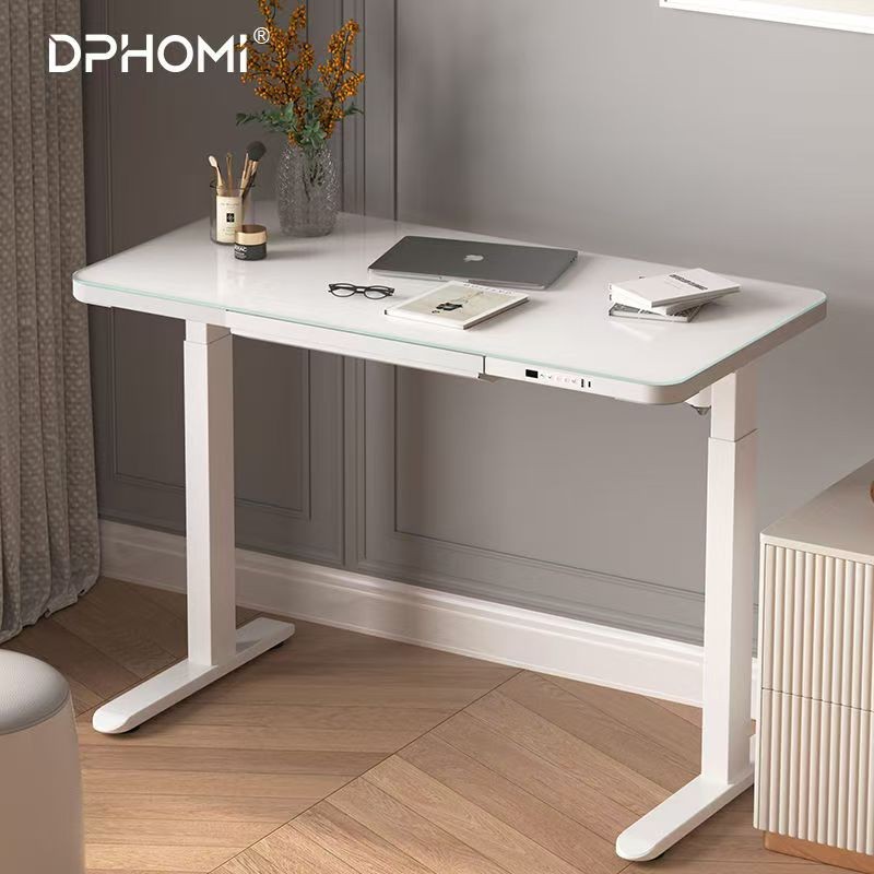 DPHOMI Electric lift study table โต๊ะยกไฟฟ้า โต๊ะคอมพิวเตอร์กระจกนิรภัย ...