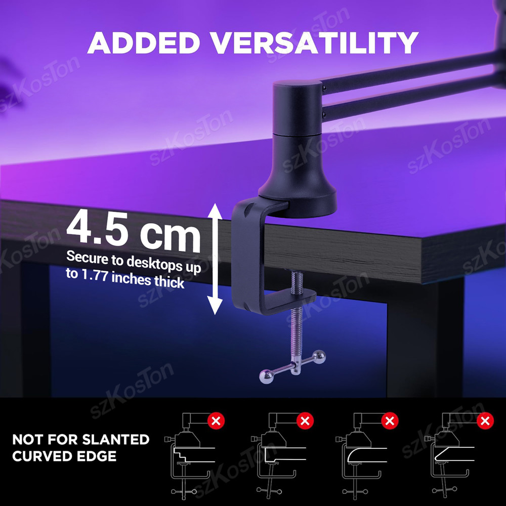ปรับไมโครโฟน Boom Arm Extended Riser พร้อมการจัดการสายเคเบิล Low ...