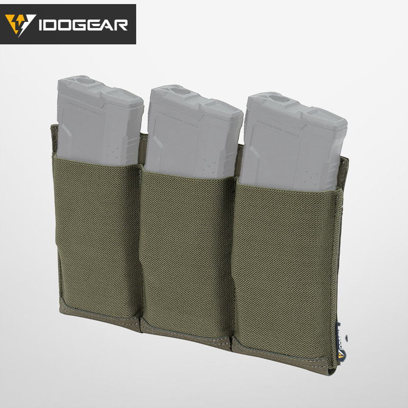 Poche à Chargeur Triple IDOGEAR Tactique - Calibre 5.56, Ouvert, Fixation MOLLE
