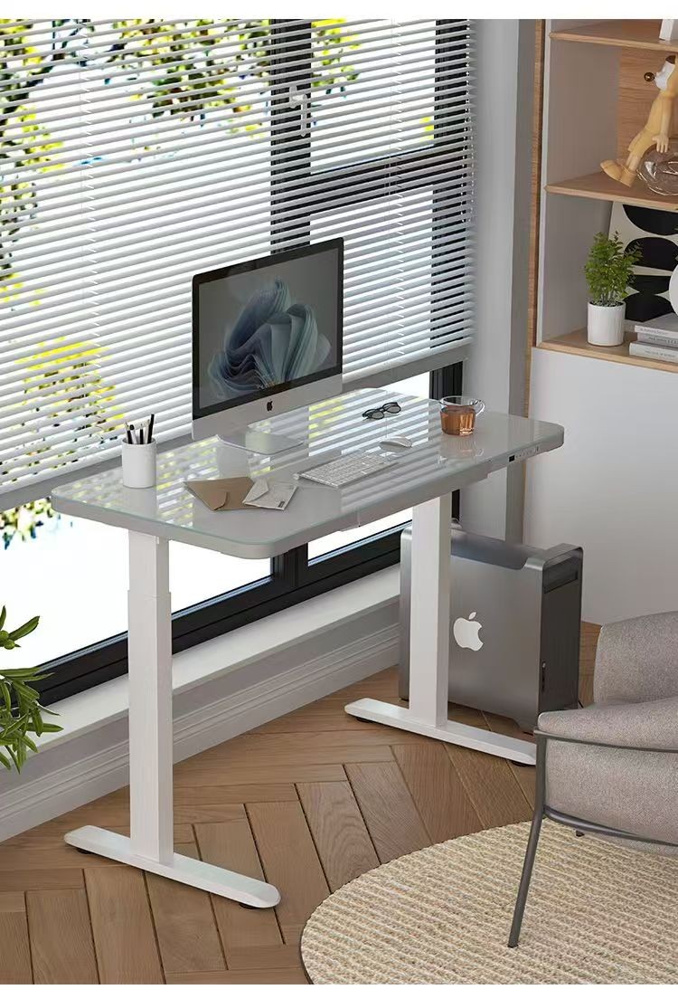 DPHOMI Electric lift study table โต๊ะยกไฟฟ้า โต๊ะคอมพิวเตอร์กระจกนิรภัย ...