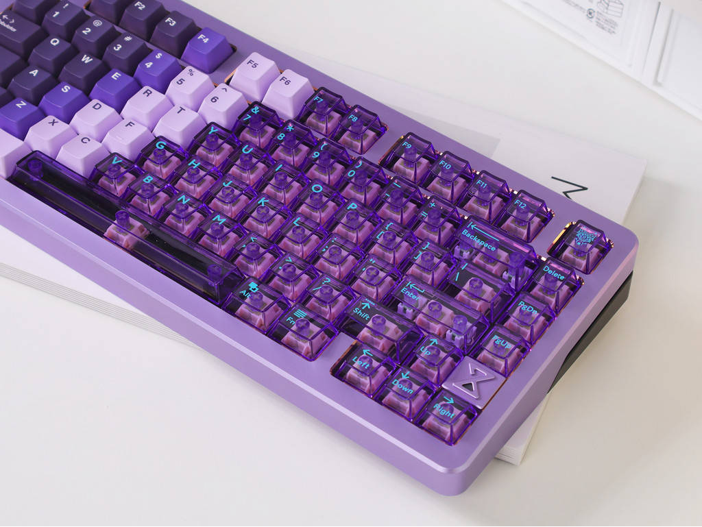 Lilac Keycaps Gradient สีม่วง PBT + PC Light ผ่านโปรไฟล์เชอร์รี่ ...