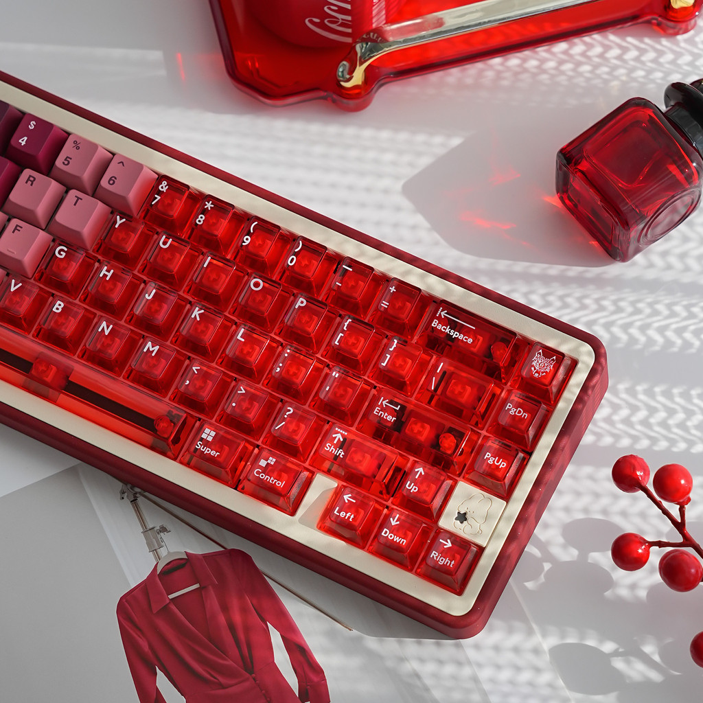 Red Dragon Keycaps Gradient Red PBT + PC Light ผ่านโปรไฟล์เชอร์รี่ ...