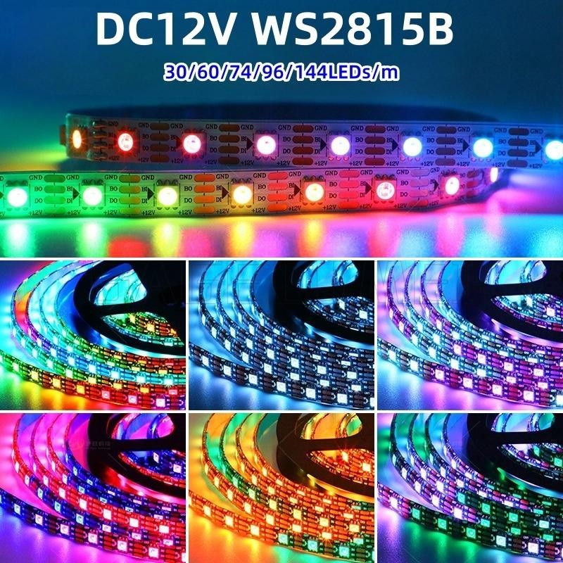 1m WS2815 DC12V ไฟ LED Strip 30/60/74/96/144leds/m (WS2812B WS2813 อัป ...