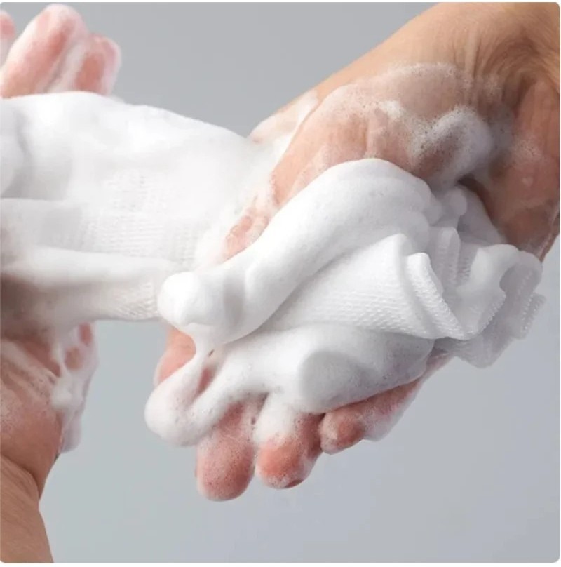 Foaming Net Facial Cleanser Soap Mesh Bag - Body Wash Foaming ...