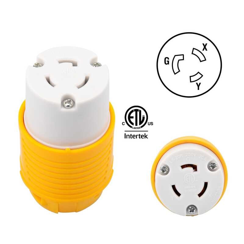 L6-20R 20A 125 / 250V L6-20P ปลั๊กต่อสไตล์อเมริกัน RV Assembly Plug ได้ ...