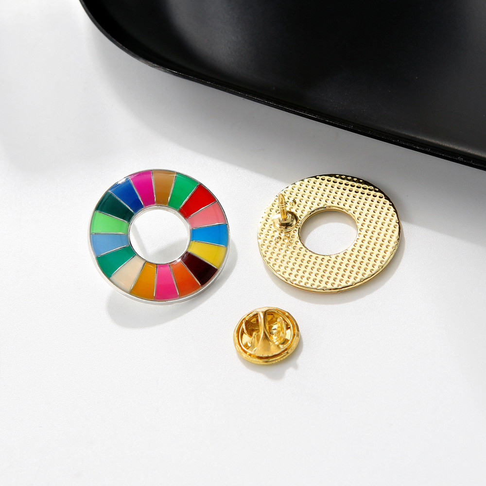 สีสัน Enamal ที่ยั่งยืนการพัฒนาเป้าหมายเข็มกลัด United Nations SDGs Pin ...