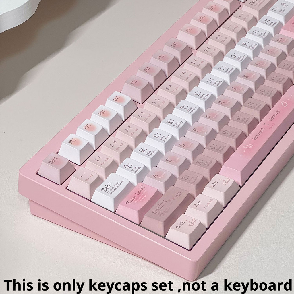 Pbt Keycap เชอร์รี่โรแมนติก Tipsy สีชมพู Blue Keycap MOA น่ารักโรแมนติก ...