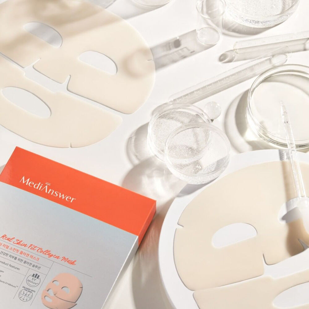 Medi Answer Real Skin Fit Collagen Mask [35g x 4 Sheets] เซทมาสก์คอลลา ...