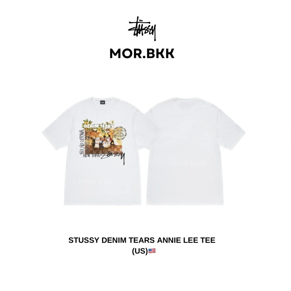♞,♘เสื้อยืด - STUSSY DENIM TEARS ANNIE LEE TEE XM | Shopee Thailand