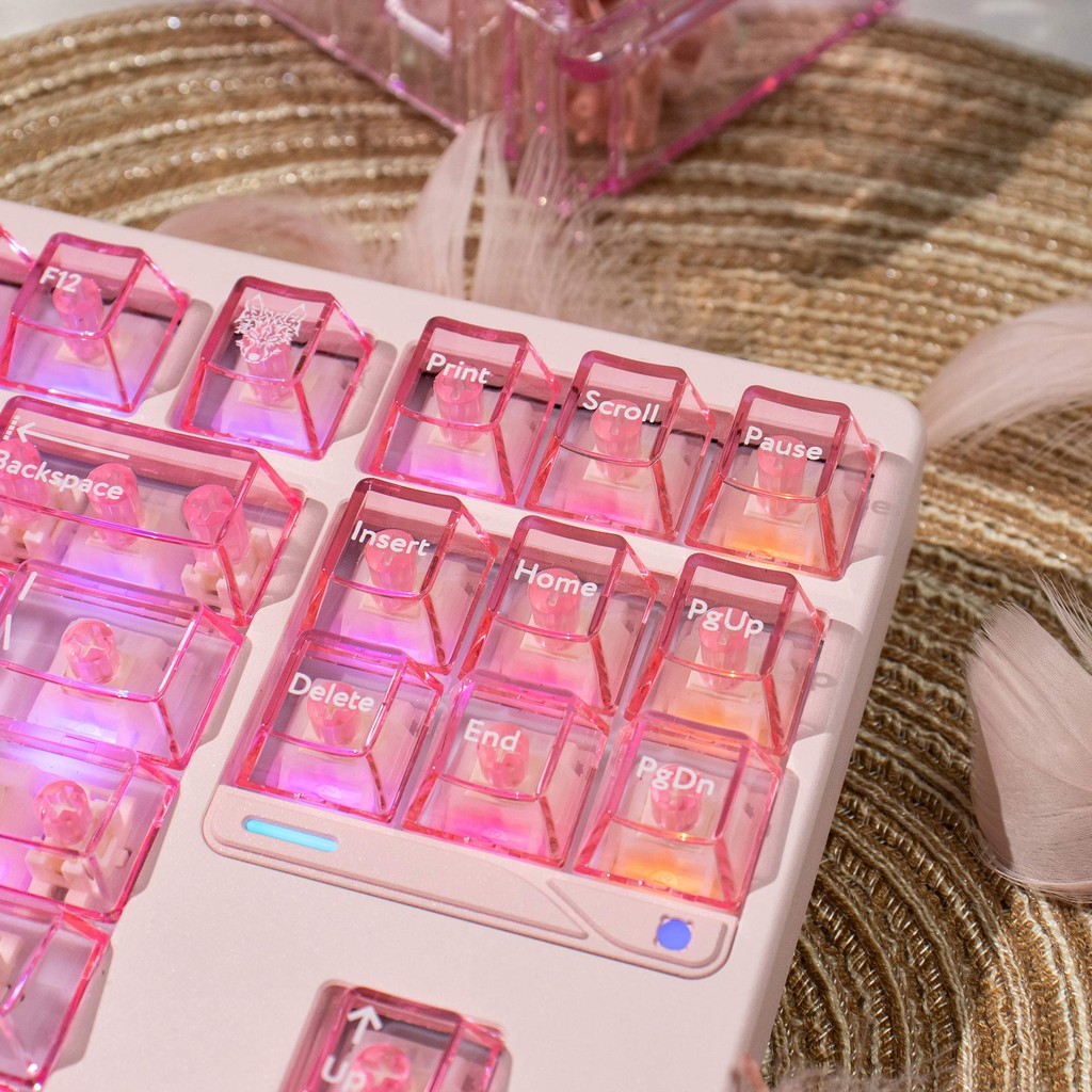 Gradient Pink Keycaps PBT + PC Light ผ่านโปรไฟล์เชอร์รี่ Keycaps ชุด ...