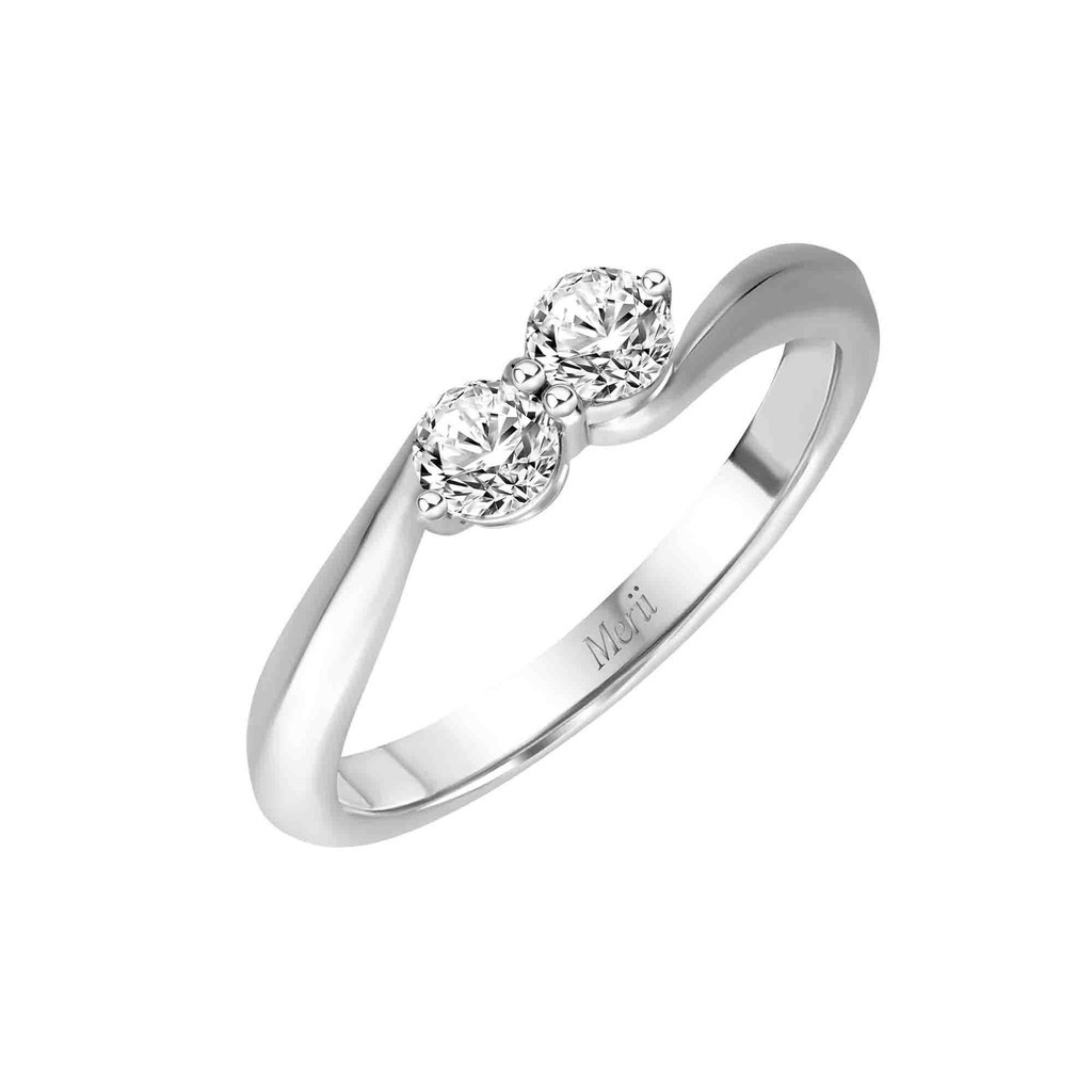 Merii แหวนเงินแท้ 925 ชุบโรเดียม ประดับ CZ ขนาด 4.8 มม. ดีไซน์อินฟินิตี ...